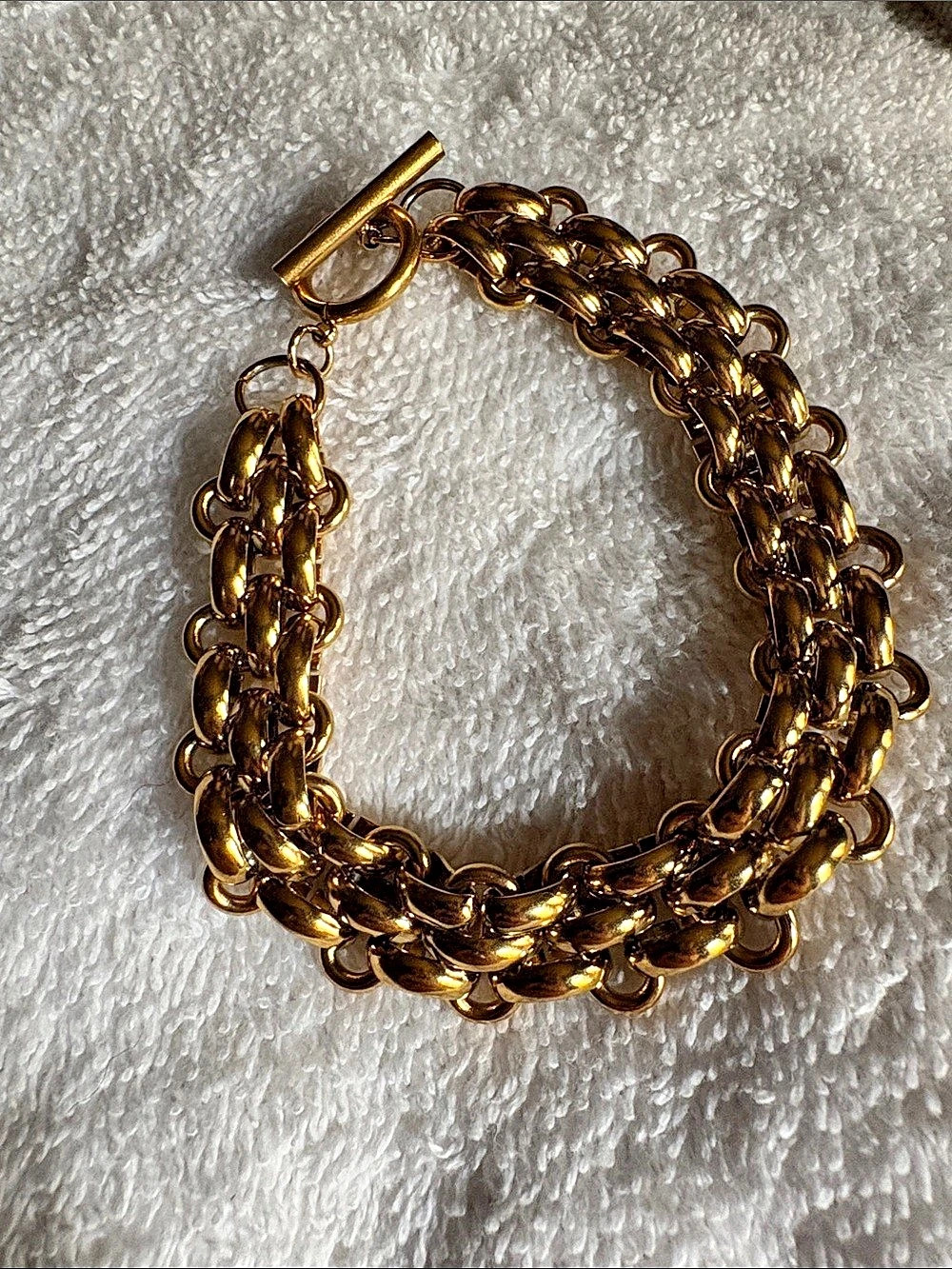 Gold-Tone Chain Toggle Bracelet New